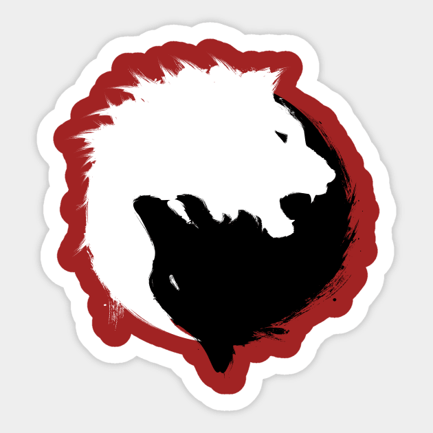 The Wolf and The Lion Sticker by the50ftsnail